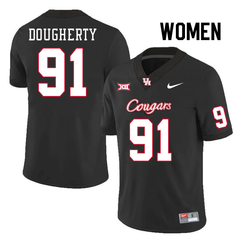 Women #91 Liam Dougherty Houston Cougars College Football Jerseys Stitched-Black